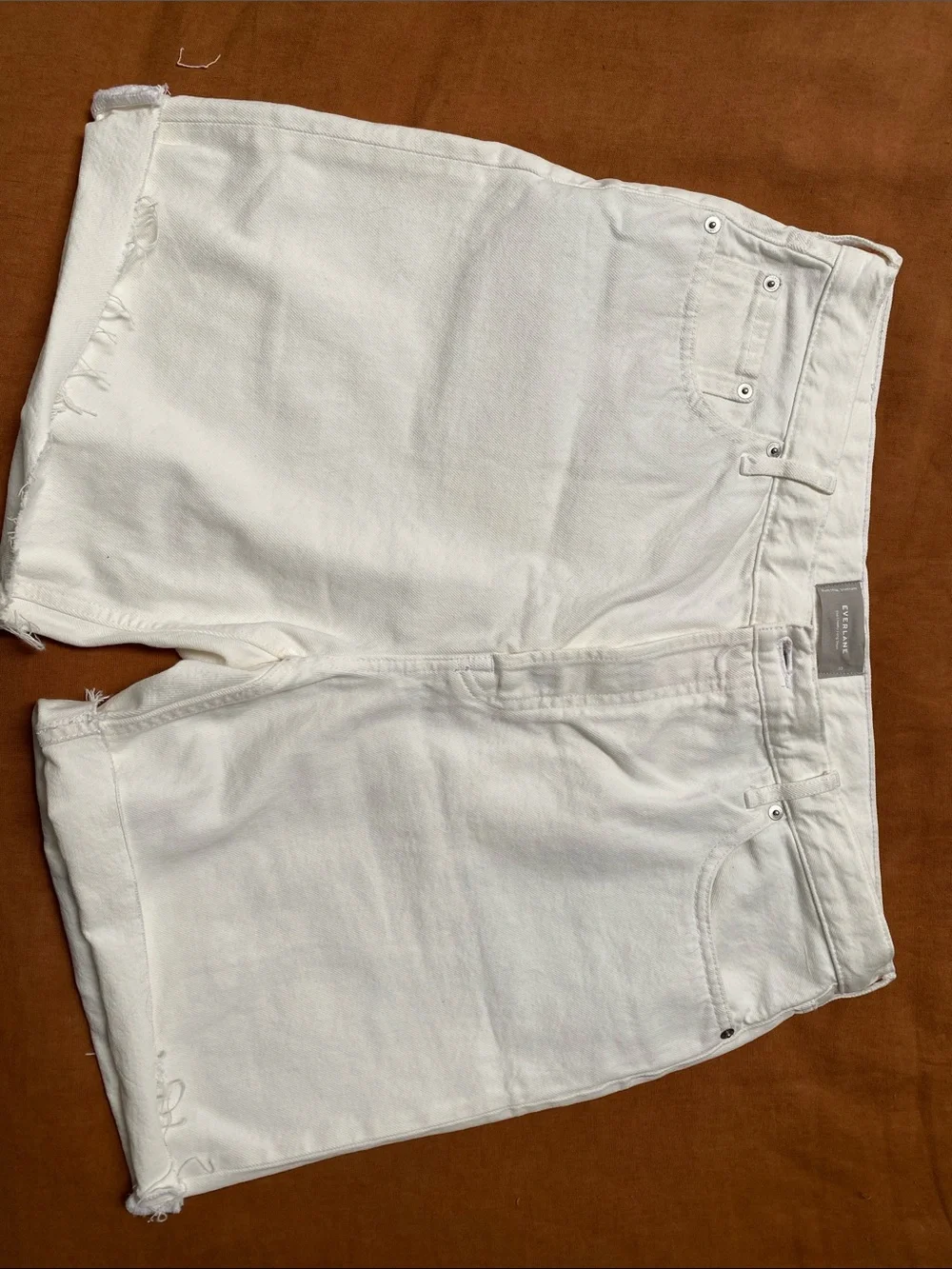 Everlane White Denim The‎ Cheeky Long Short